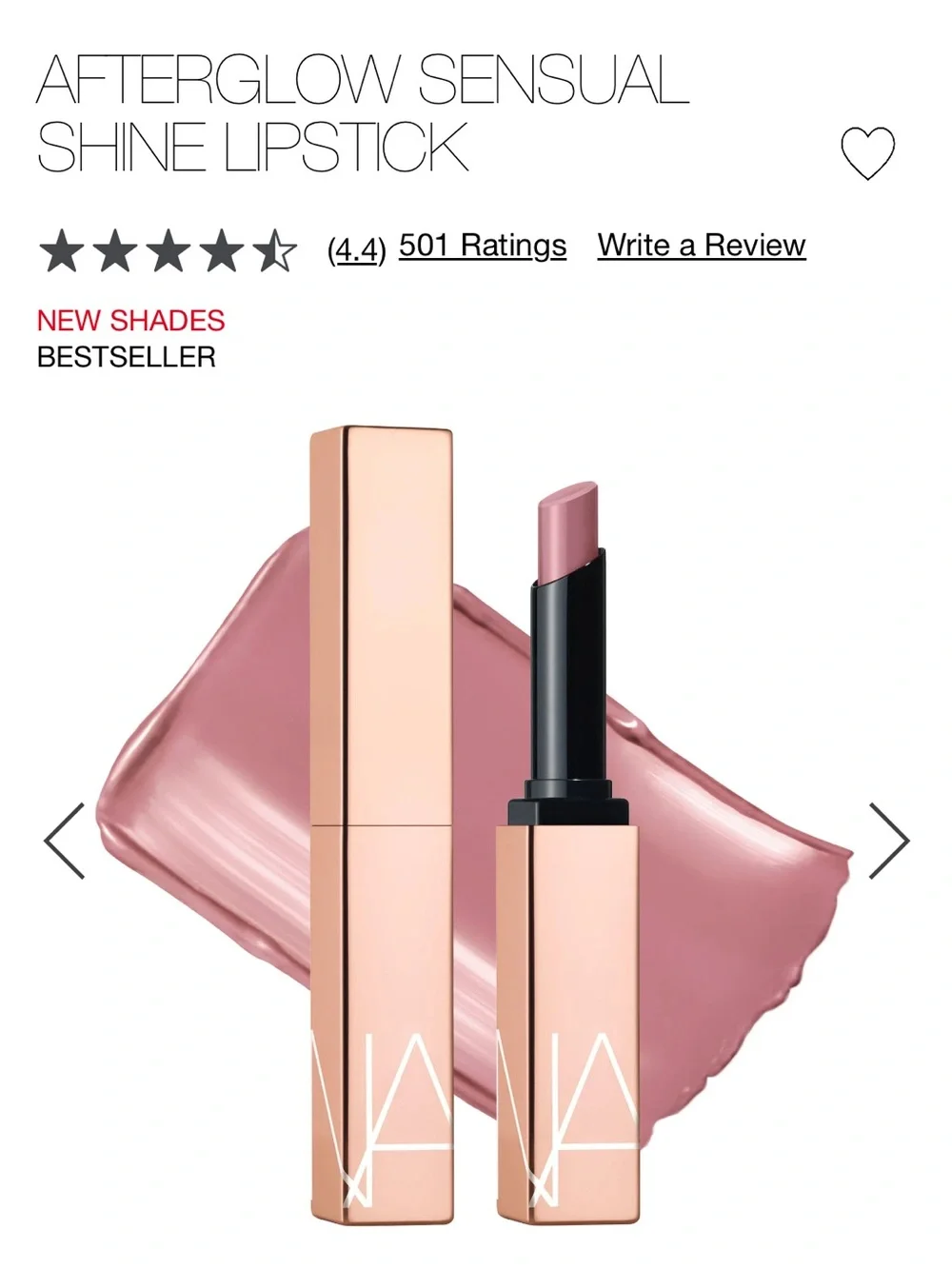NARS AFTERGLOW SENSUAL SHINE LIPSTICK - Devotion